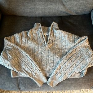 Garage grey cropped knit sweater. size extra small.